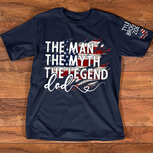 Legend Husband Dad Custom shirt, Personalized Grandpa American T-Shirt, Gifts for Dad