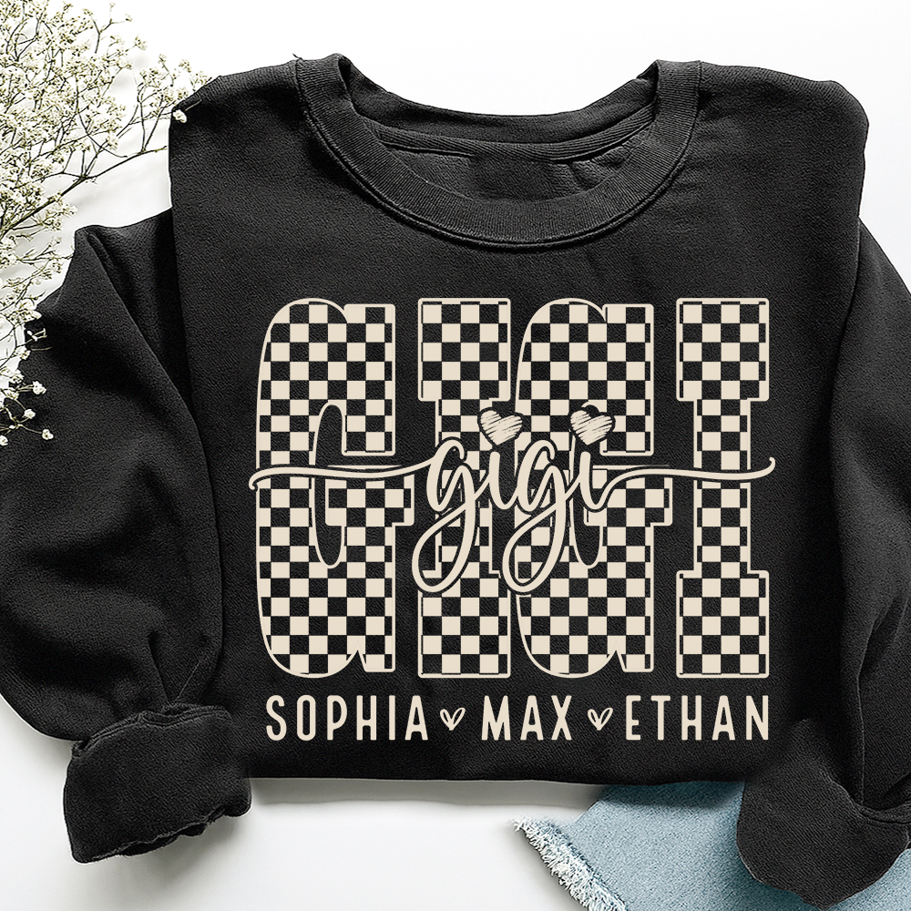 Gigi Style Checkered Bible Set, Customized Gift for Grandma and Grandchild