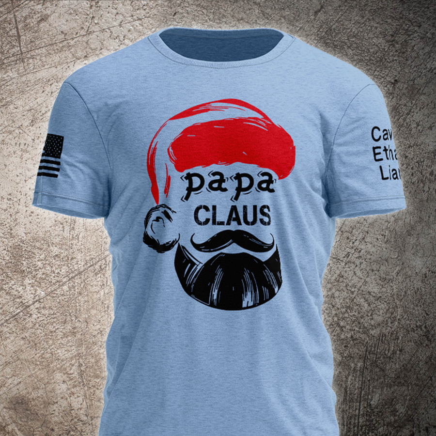 Papa Claus Christmas Shirt, Custom Papa With Kids, Grandpa Gift TH T-Shirt