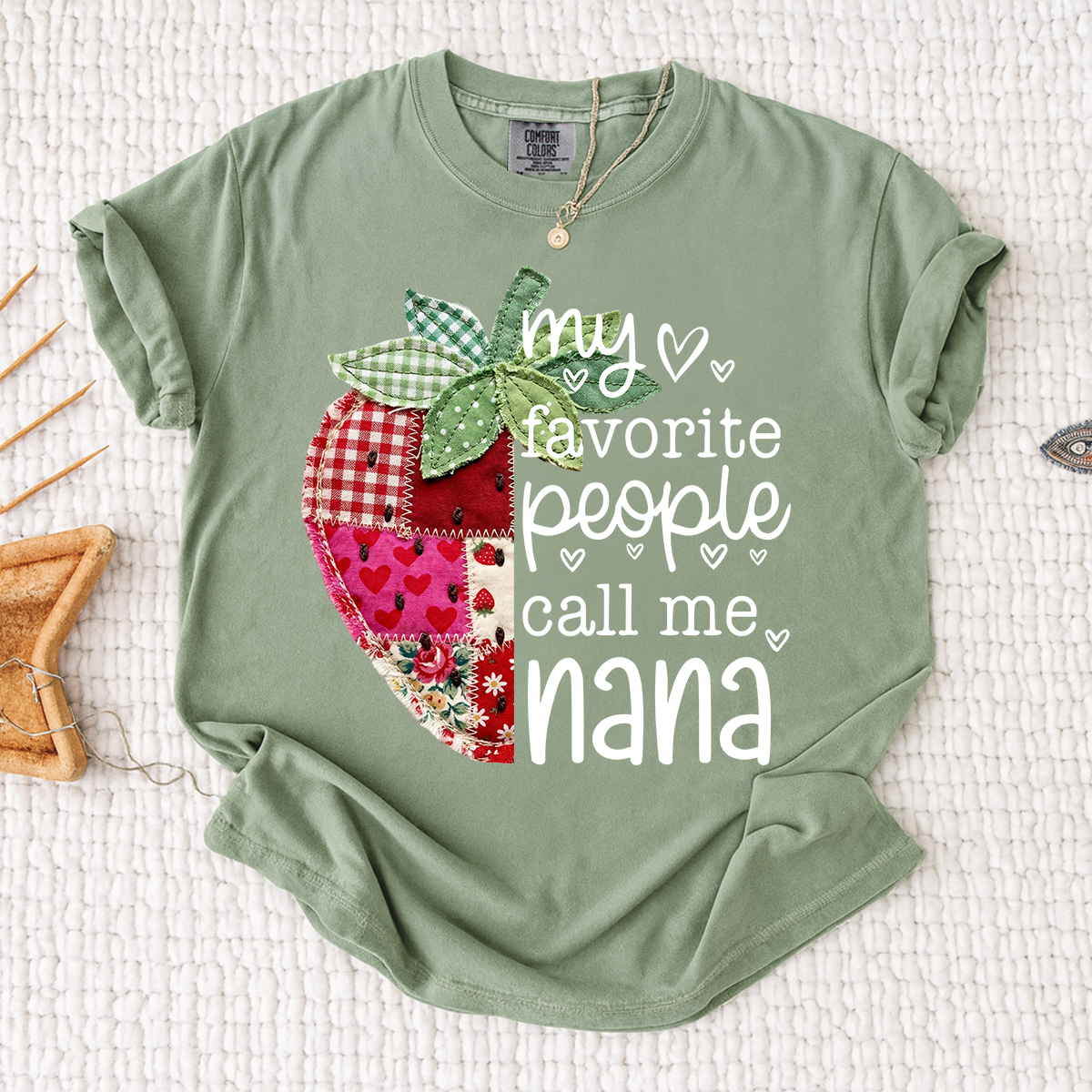 Comfort Colors® Custom Nana Strawberry Shirt, My Favorite People Call Me Nana, Sweet Summer Fruit Grandmother Gift