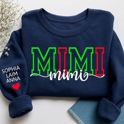 Personalized Merry Christmas Mimi Sweatshirt, Gift for Grandma and Kids