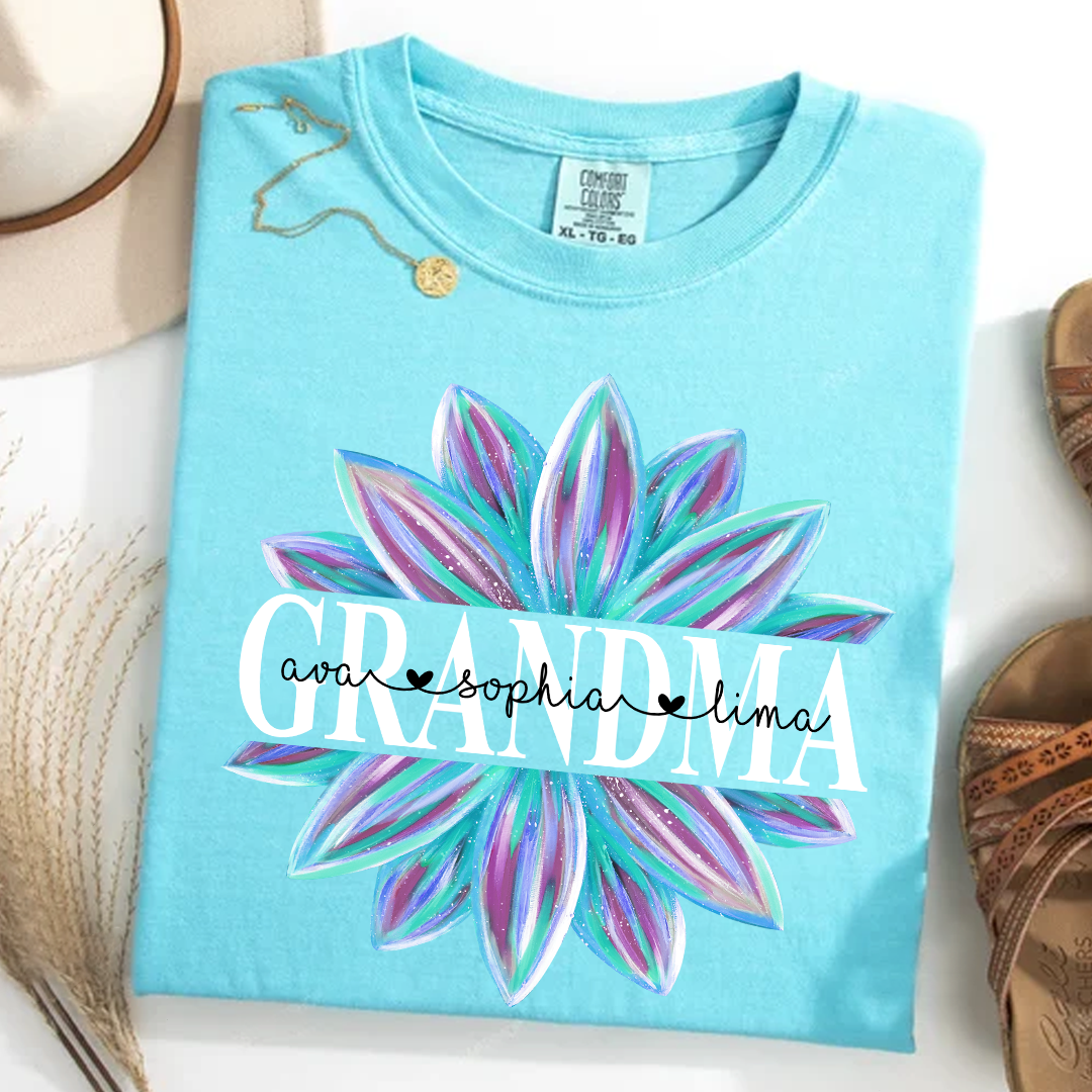 Comfort Colors® Grandma Flower 2 Color Trend Shirt, Gift For Grandma T-Shirt