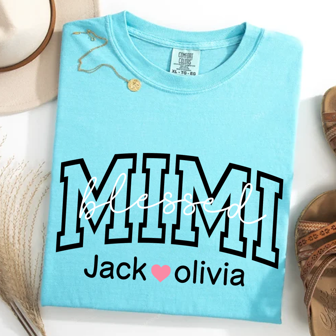Comfort Colors® Blessed Mimi Shirt, Custom Grandma With Grandkids, Gift for Grandma