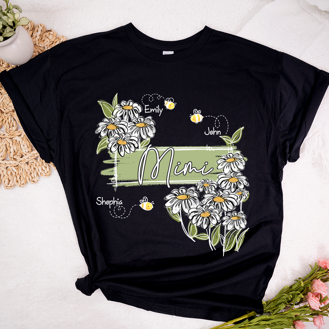 Squiggly Art Wildflowers Mimi And Bee New Kids LPT01 Shirt