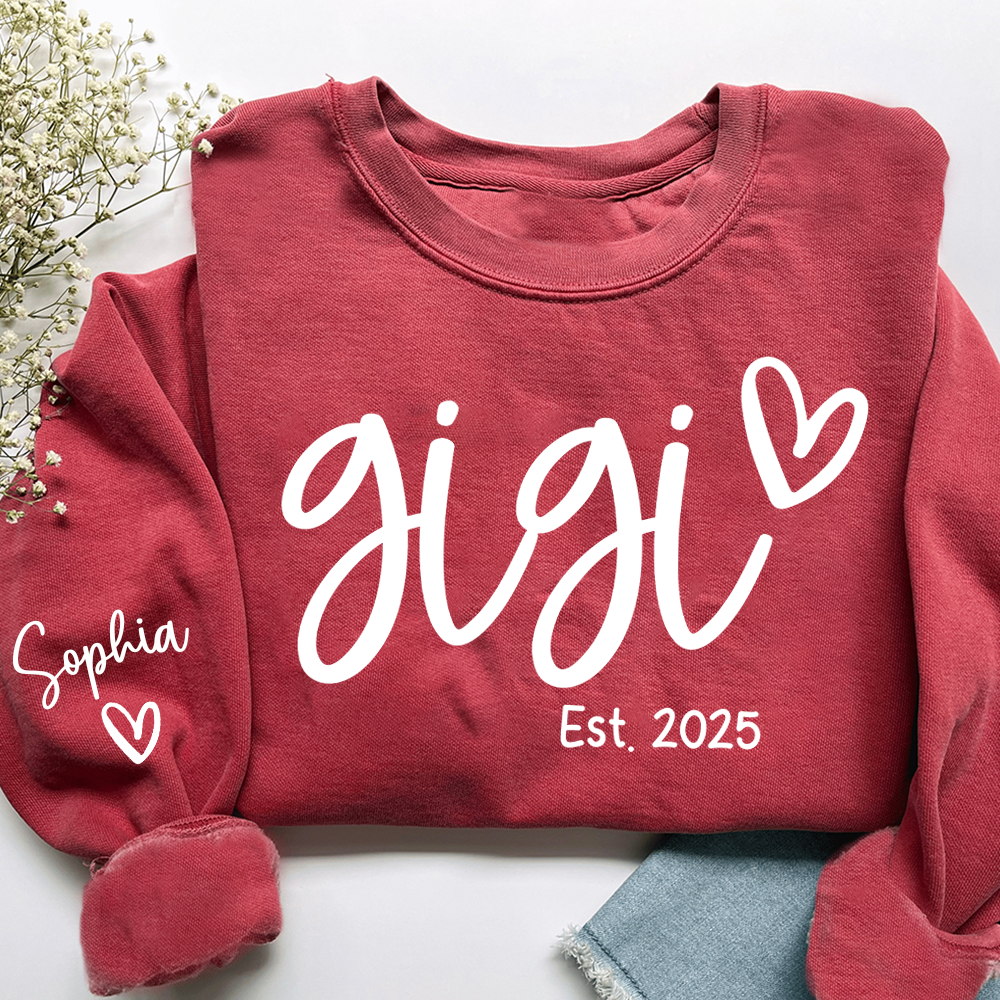Gigi Sweatshirt with Custom Names, Heartwarming Gift For Grandma And Kids