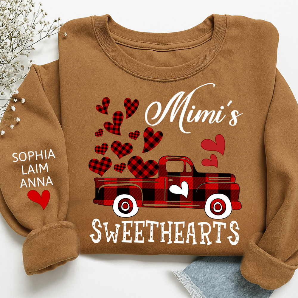 Custom Mimi Sweethearts Valentine sweatshirt, Heart And Car Valentine Gifts For Grandma And Grandchildren