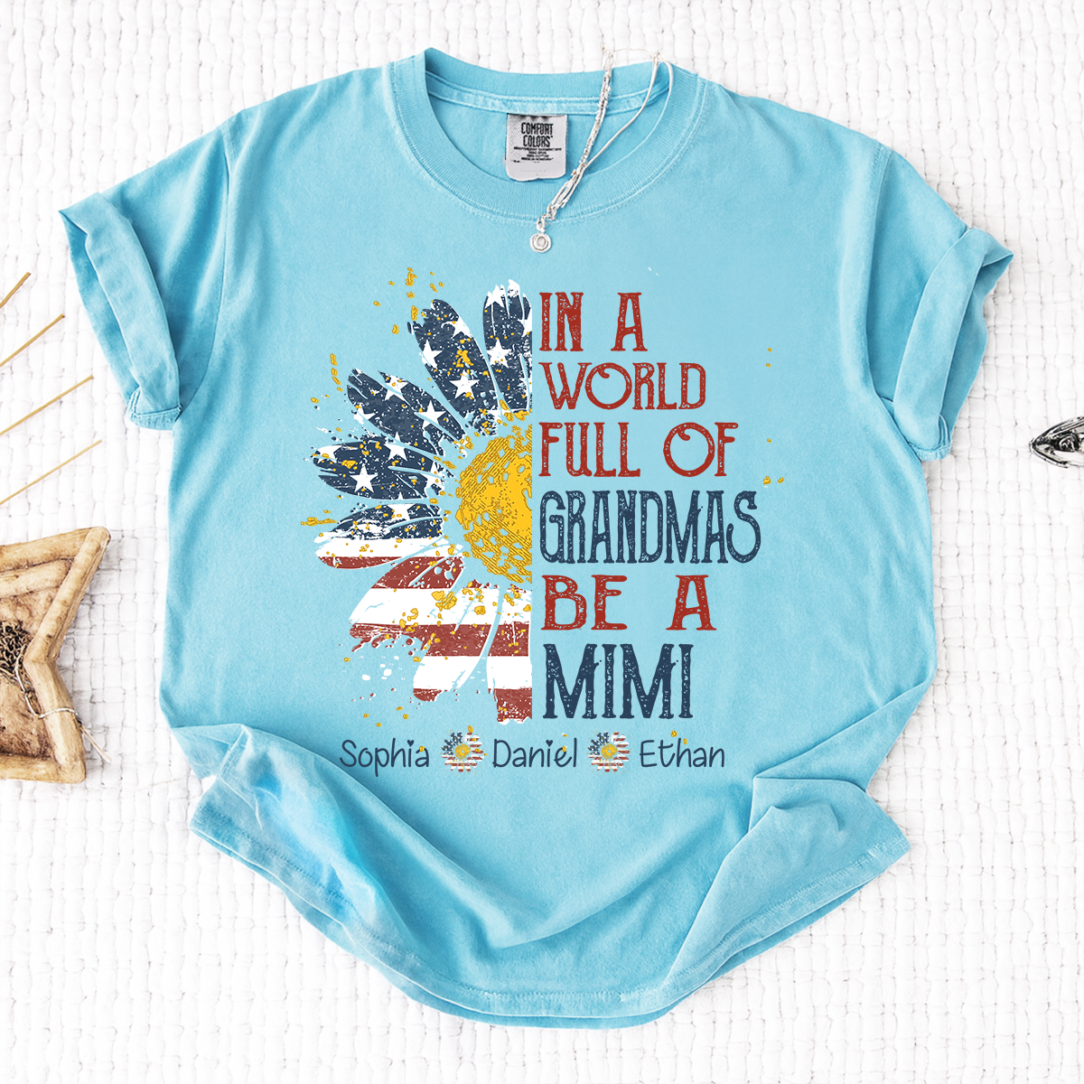Comfort In a World Full of Grandmas Be a Grandma Shirt, Personalized Patriotic Grandma Shirt with Custom Names