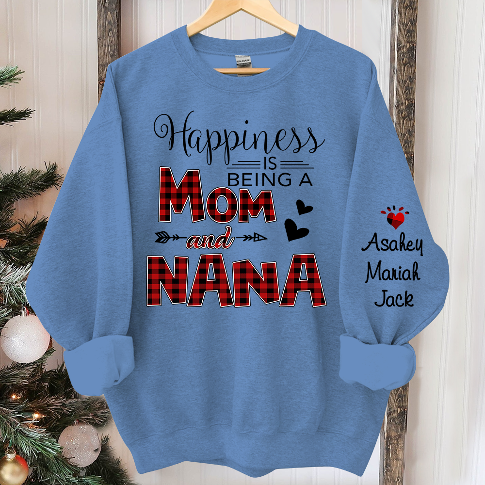 Personalized Happiness is being a mom and grandma Sweatshirt