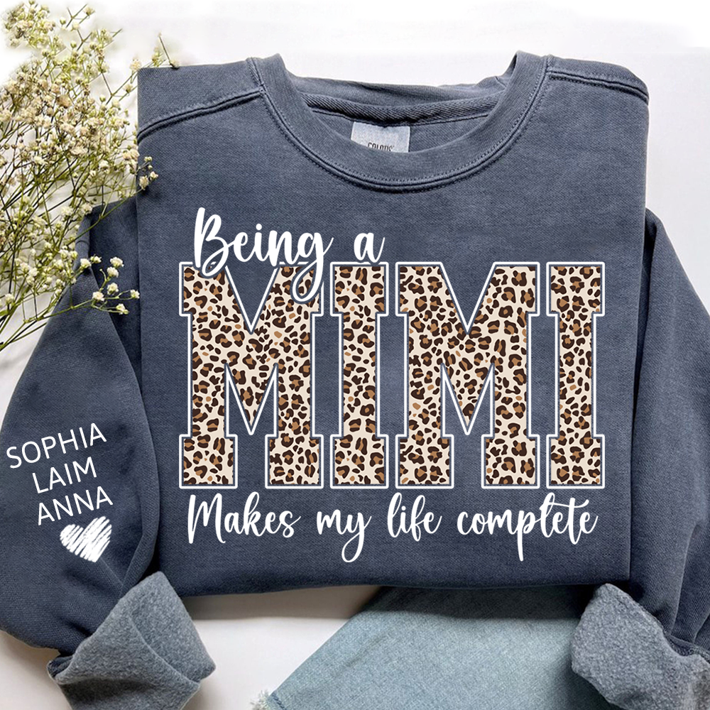 Personalized Being a Mimi Makes My Life Complete Sweatshirt, Custom Nicknames for Mimi And Kids
