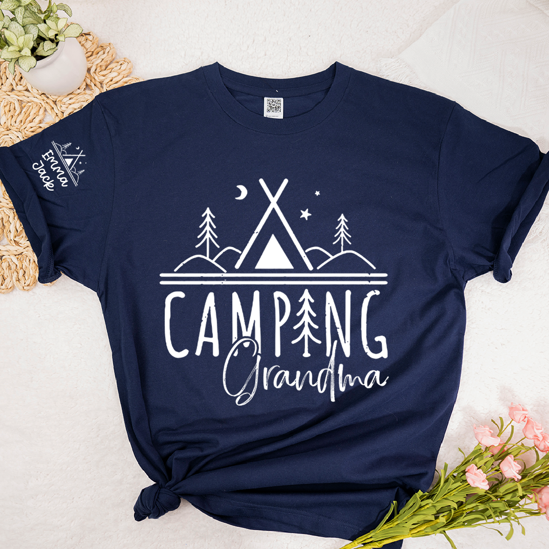 Camping Grandma Shirt Personalized Outdoor Tee for Grandmother Adventure Lovers