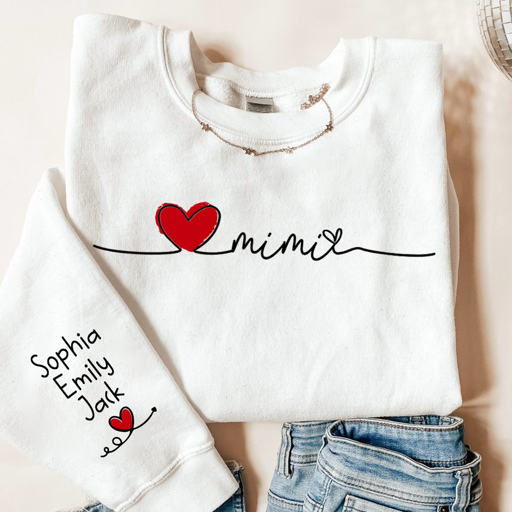 Gigi Heart Personalized Sweatshirt, Custom Grandma Gift with Kids