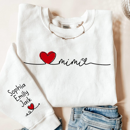 Gigi Heart Personalized Sweatshirt, Custom Grandma Gift with Kids