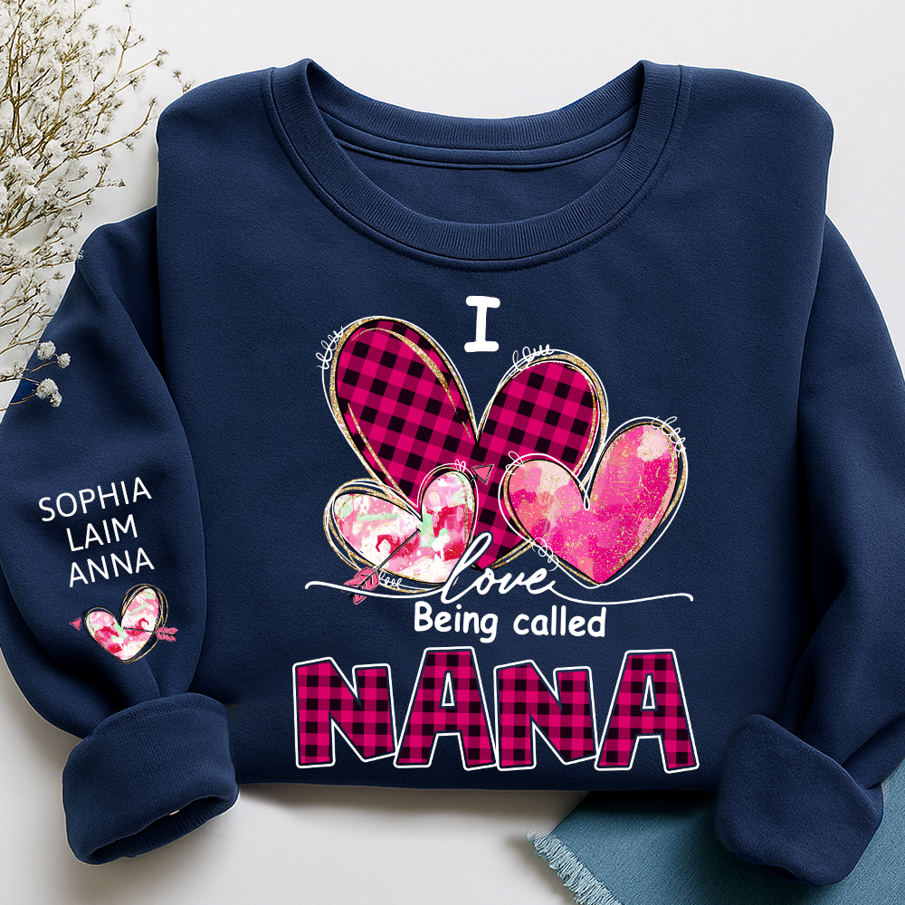 I Love Being Called Mimi Pink Tone Design, Grandma Sweatshirt Personalized with Kids Name