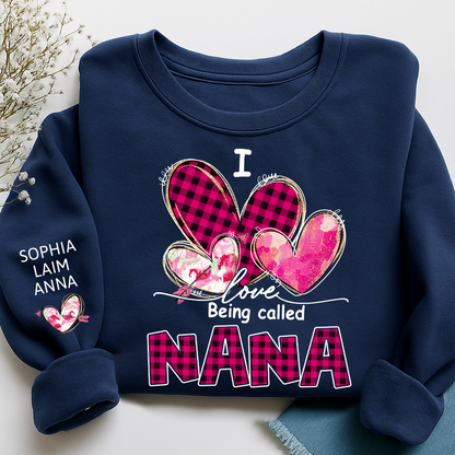 I Love Being Called Mimi Pink Tone Design, Grandma Sweatshirt Personalized with Kids Name