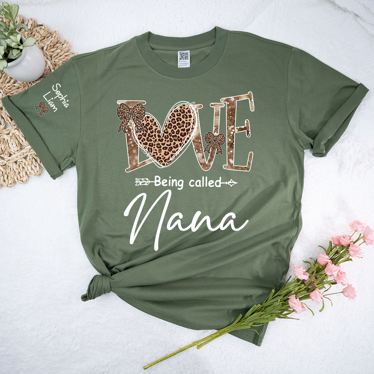 Love Being Called Nana T-Shirt, Leopard Print Nana Shirt, Stylish Grandma Apparel
