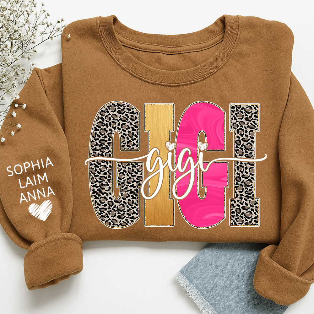 Custom Coquette Leopard Mimi Sweatshirt, Gift for Grandma And Kids