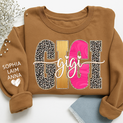 Custom Coquette Leopard Mimi Sweatshirt, Gift for Grandma And Kids