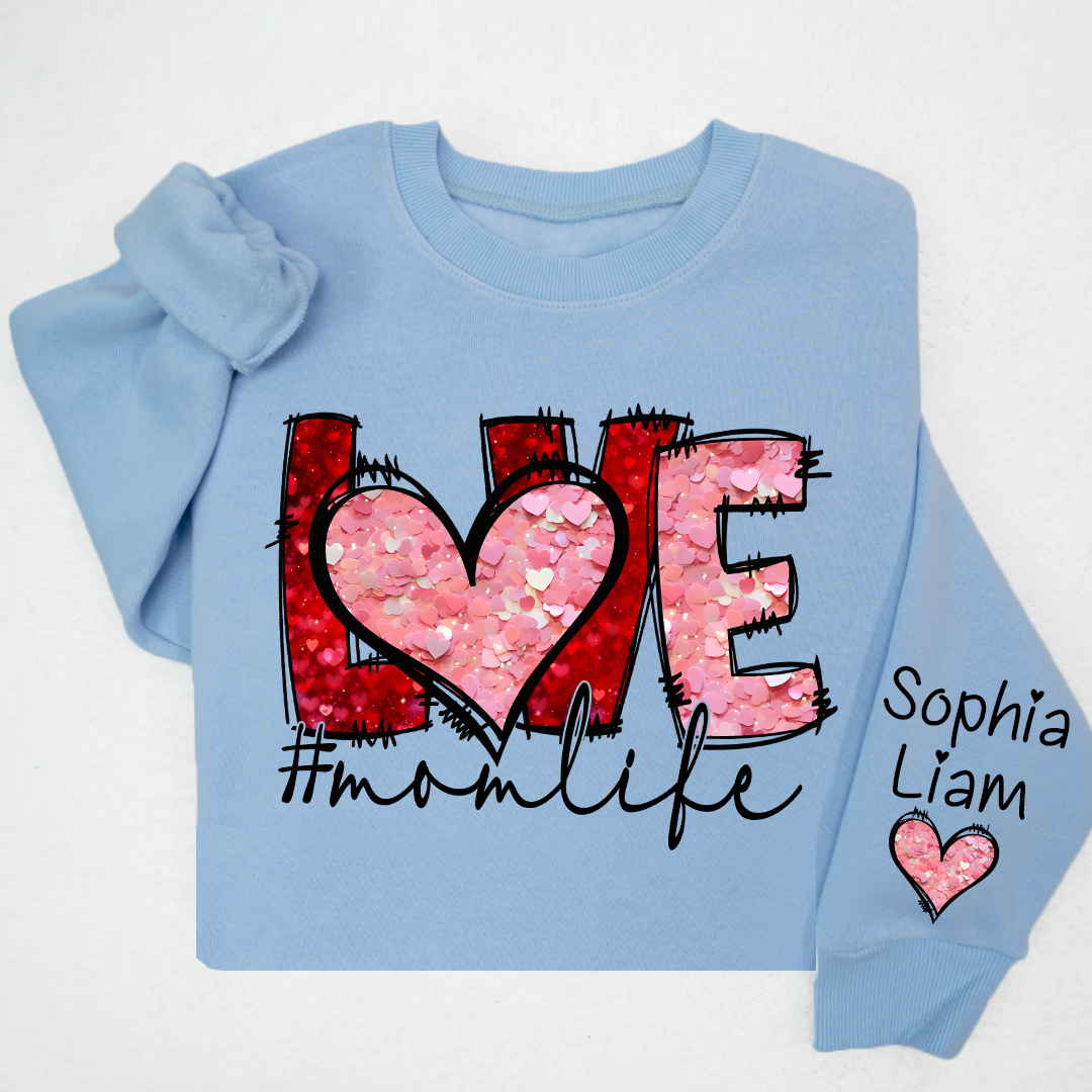 Valentine Watercolor Heart Gift For Grandma And Kids LTP01  Sweatshirt