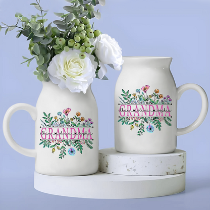 Flowers For Grandma And Kids - Custom Home Decoration Flower Vase According To Family Requirements - Warm Gift For Mother's Day, Ceramic Flower Vase