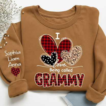 I Love Being Called Grammy Sweatshirt, Personalized Grandma Shirt with Kids Names
