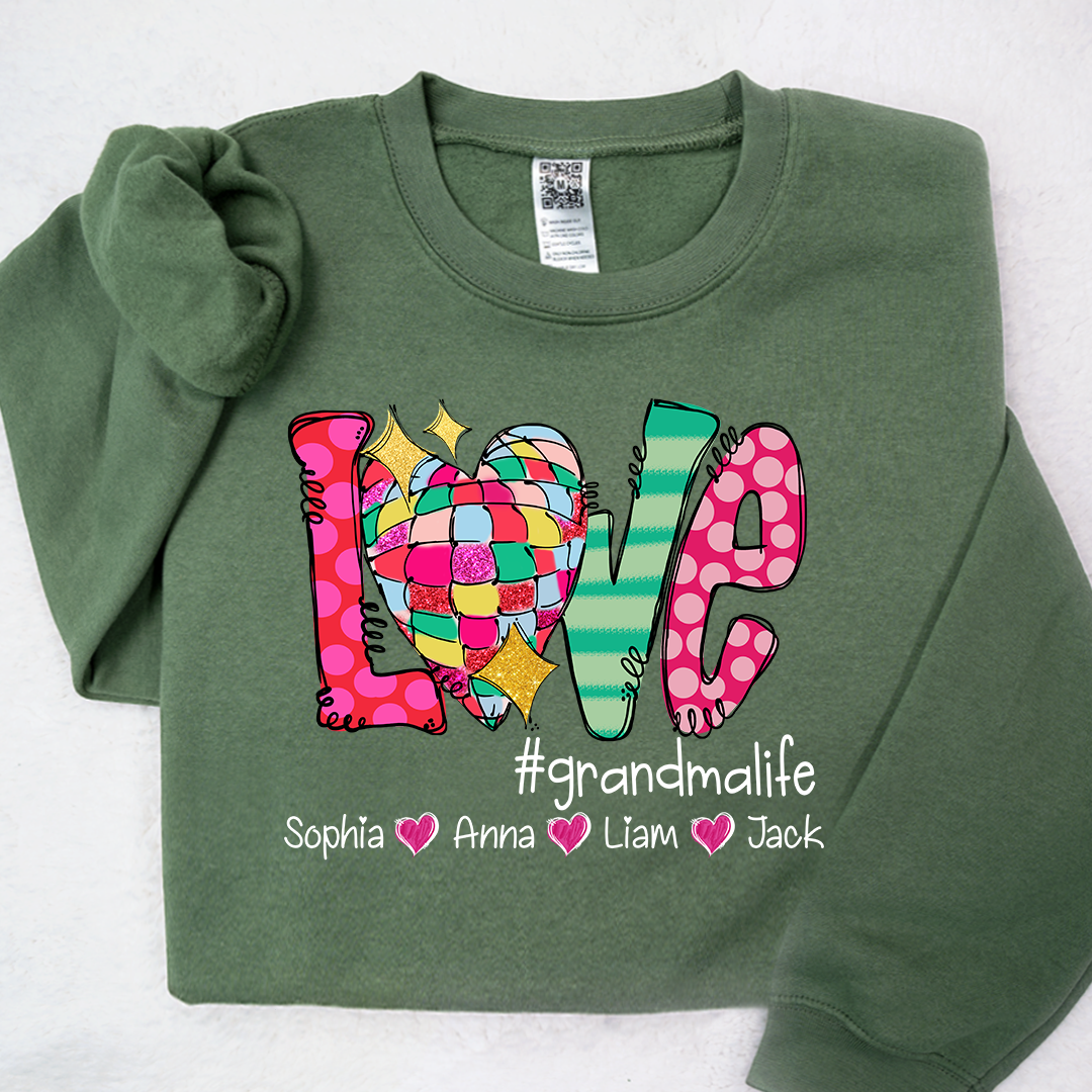 Love Grandma Life And Kids Heart LTP01