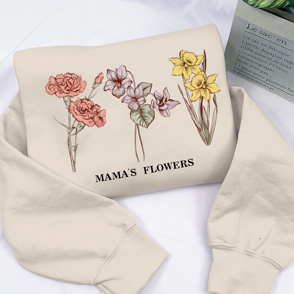 Custom Birth Month Sweatshirt Birth Flower Sweater, Birth Flower Shirt, Grandma's Garden, Personalized Sweatshirt