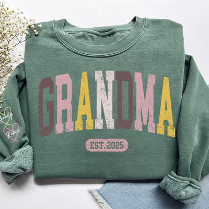 Personalized Grandma Sweater, Custom Color Grandma Gift for Grandma and Kids
