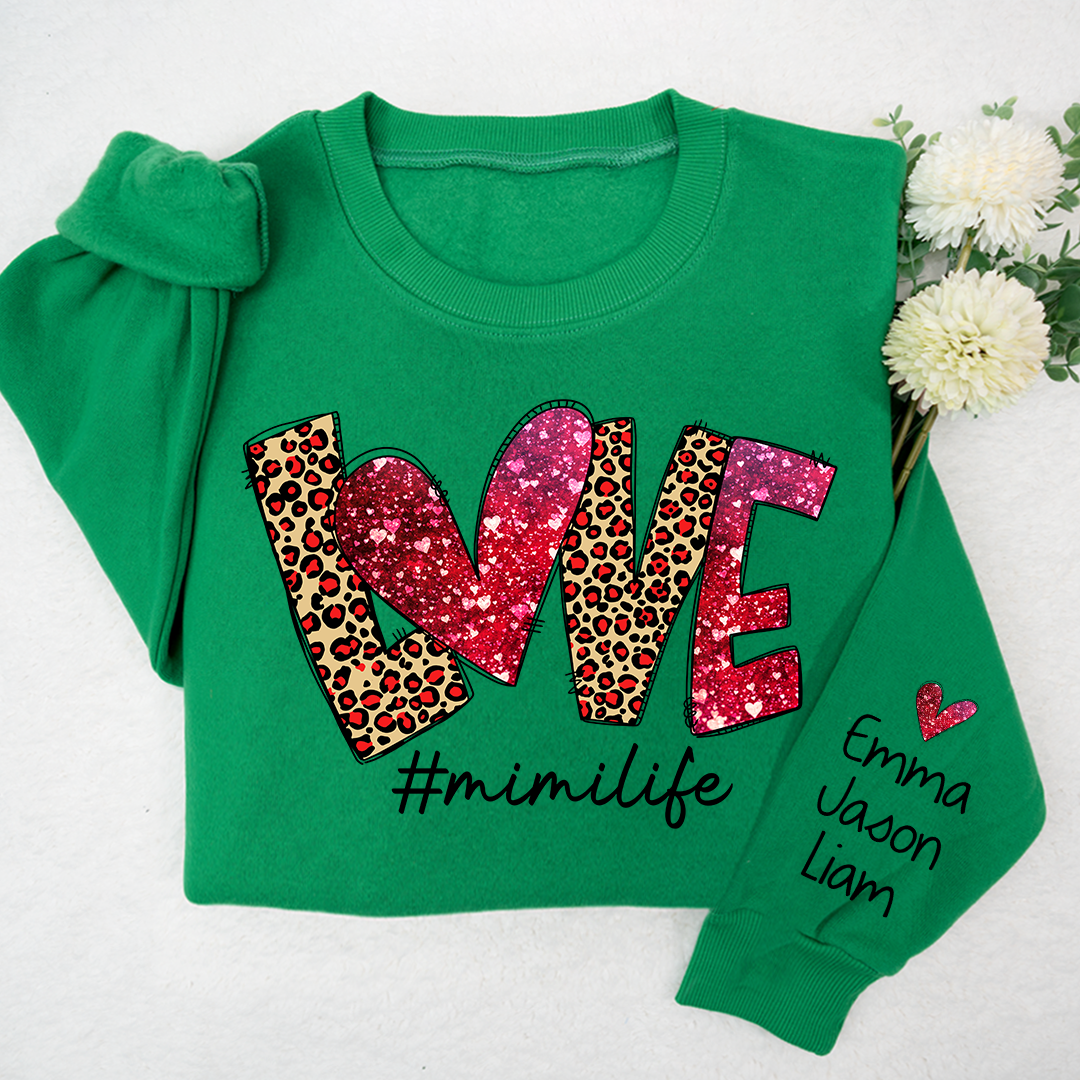 Love Leopard Mimilife, Custom Mimi With Kids, Grandma Gift TH Sweatshirt