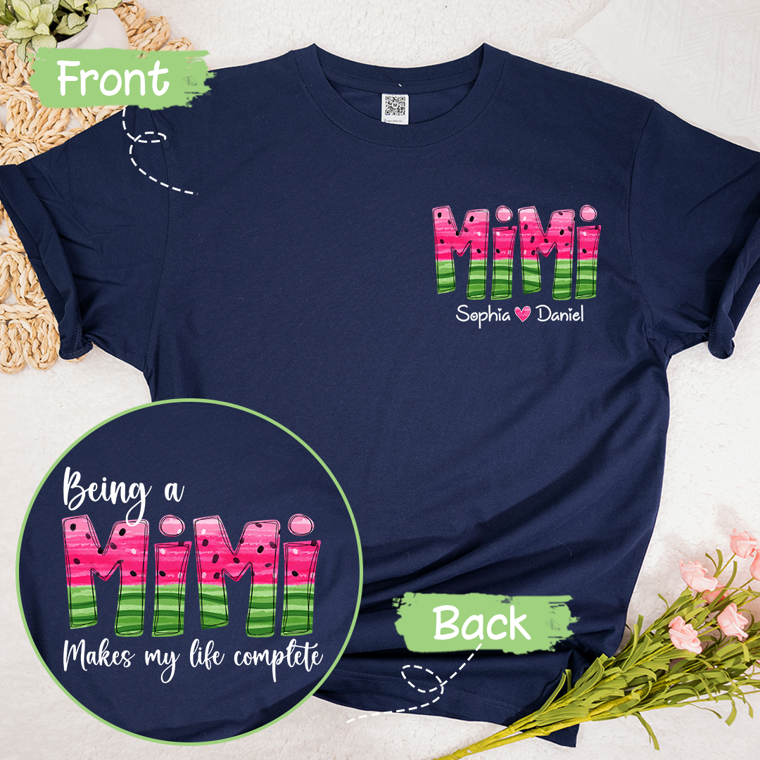 Being A Mimi Makes My Life Complete Summer Watermelon With Kids TH T-Shirt