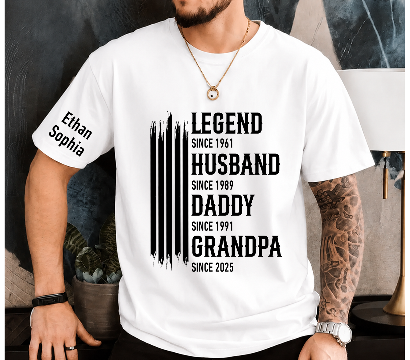Legend Husband Dad Grandpa T-Shirt – Personalized Custom Names Gift for Father Papa Birthday Fathers Day