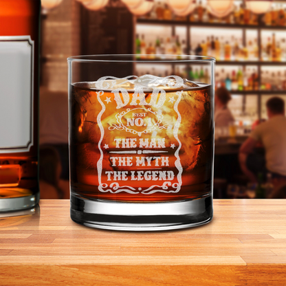 Dad Best No 1 - Daddy And Kids Whiskey Glass