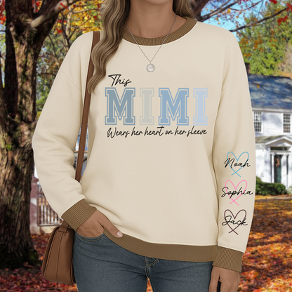 This Mom Wears Her Heart On Her Sleeve, A Gift For A Loved One Sweatshirt Mix Sweatshirt MIX