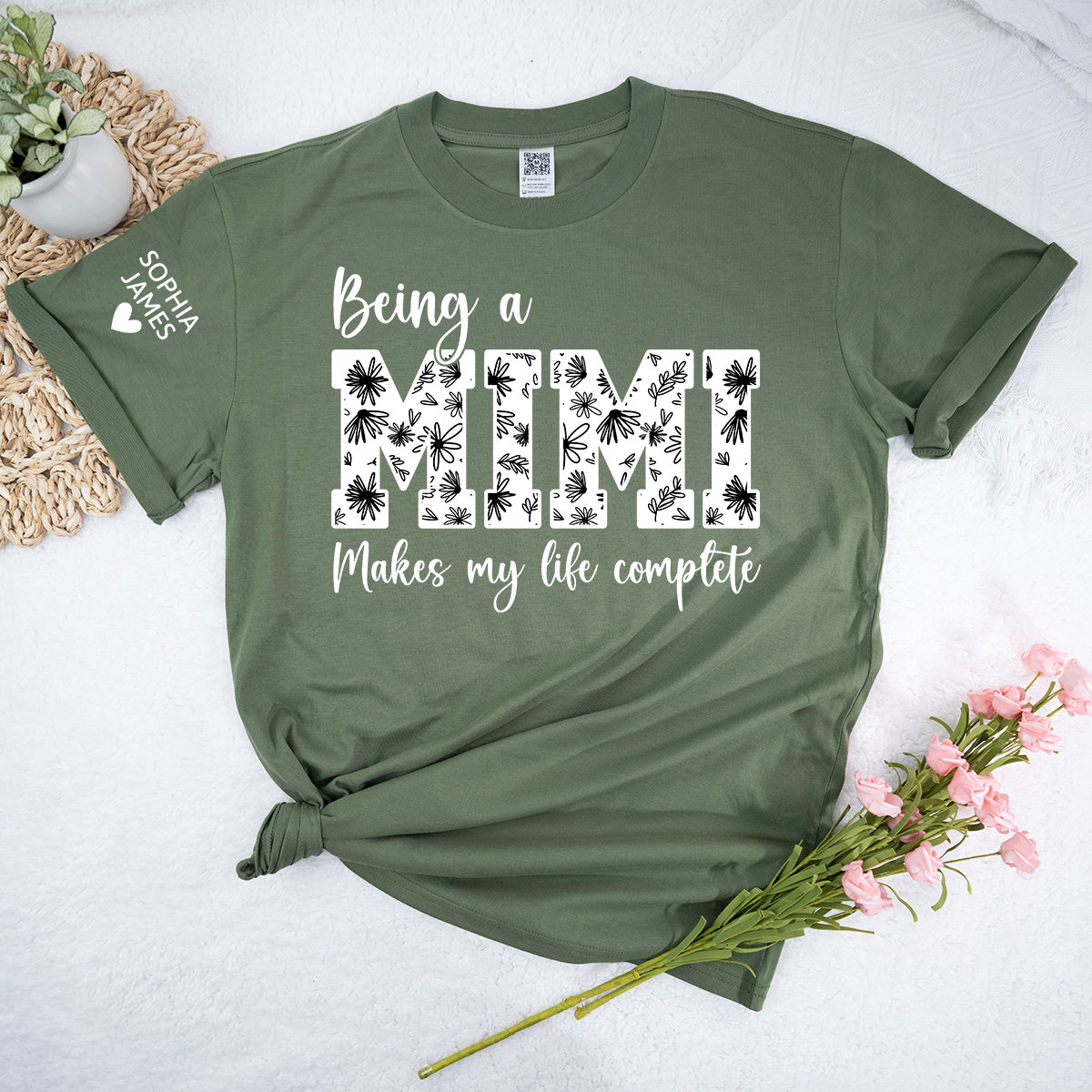 Being a Mimi Makes My Life Complete Shirt, Personalized Grandma T-Shirt, Cute Family Apparel for Mimi