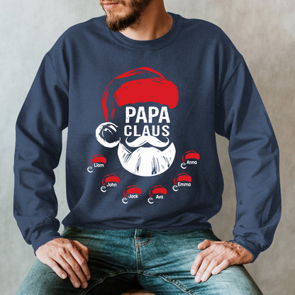 Custom Papa Claus Christmas, Gift For Papa And Kids Sweatshirt