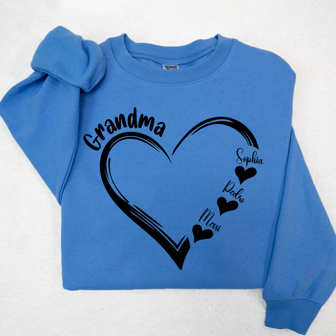 Custom Name Valentine Heart Grandma And Kids LTP01