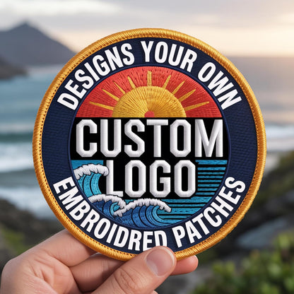 Custom Embroidered Logo Patches – Personalized Iron-On/Sew-On Hook & Loop, Any Shape for Backpacks, Jackets, School, Teams