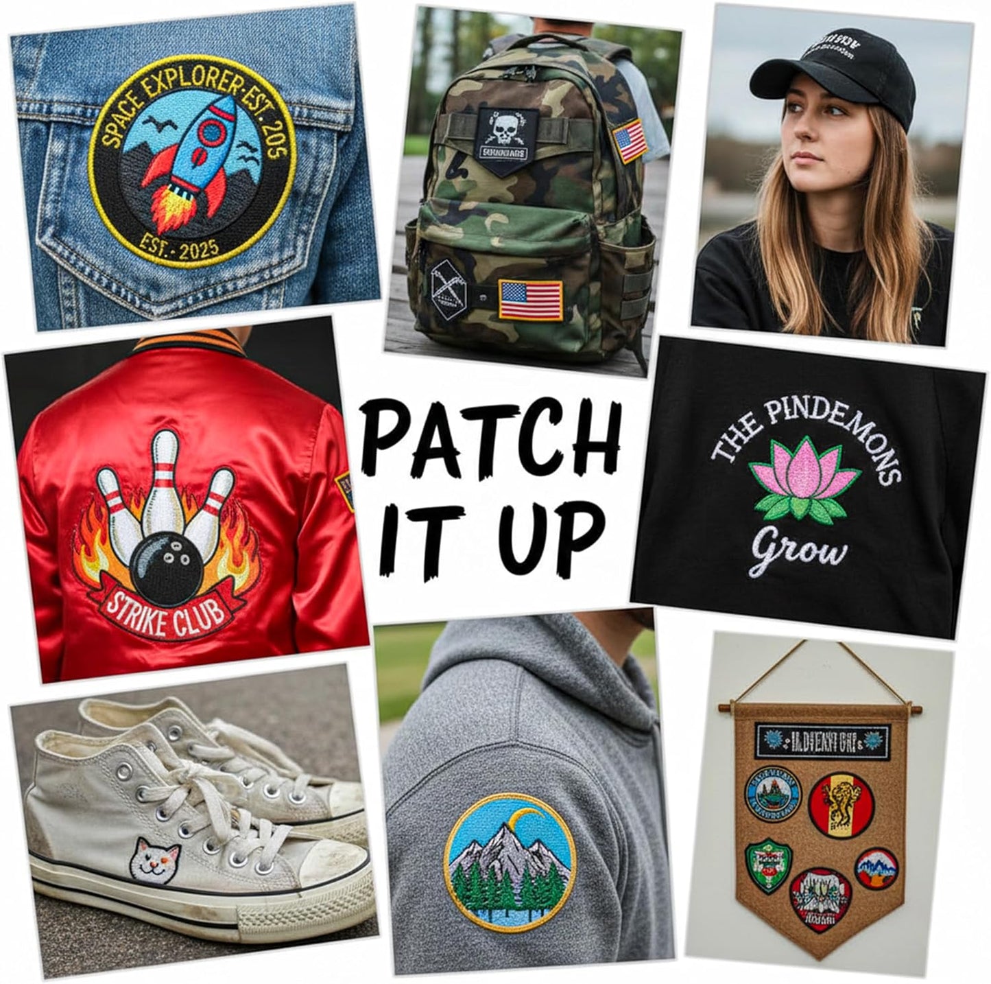 Custom Embroidered Patch – Personalized Logo, Image, or Text, Iron-On/Sew-On Hook & Loop for Backpacks, Clothing, Hats