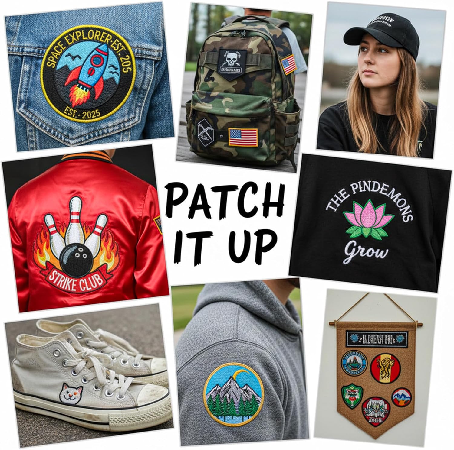 Custom Embroidered Patch – Personalized Logo, Image, or Text, Iron-On/Sew-On Hook & Loop for Backpacks, Clothing, Hats