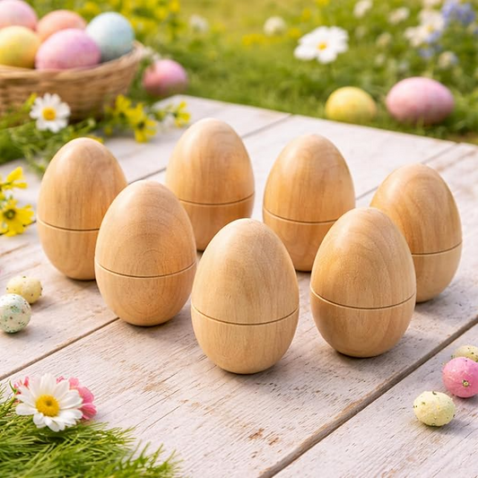 Personalized Hollow Wooden Easter 2026 Egg, Custom Engraved Easter Eggs Rattle for loved one, Basket Stuffer Unique Gift Keepsake