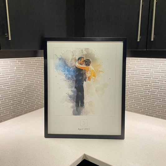 Custom Couple Portrait Watercolor Personalized Gift on Christmas For Him Engagement Gift Wedding Anniversary For Couple Gifts For Her, Customized Canvas Portraits from Photo