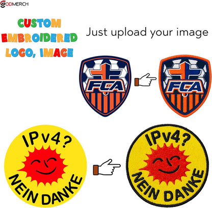 Personalized Embroidered Patches – Custom Iron-On/Sew-On Hook & Loop, 2"–11", Perfect for Clothes, Backpacks, Hats