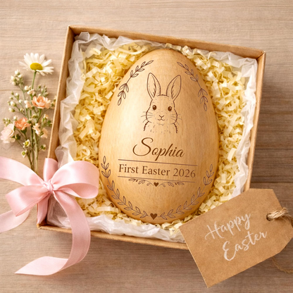 Personalized Wooden Easter Egg Shaker, Custom Wood Eggs, Kids Musical Eggs, Easter Basket Kids, Baby First Easters Holiday Table Décor