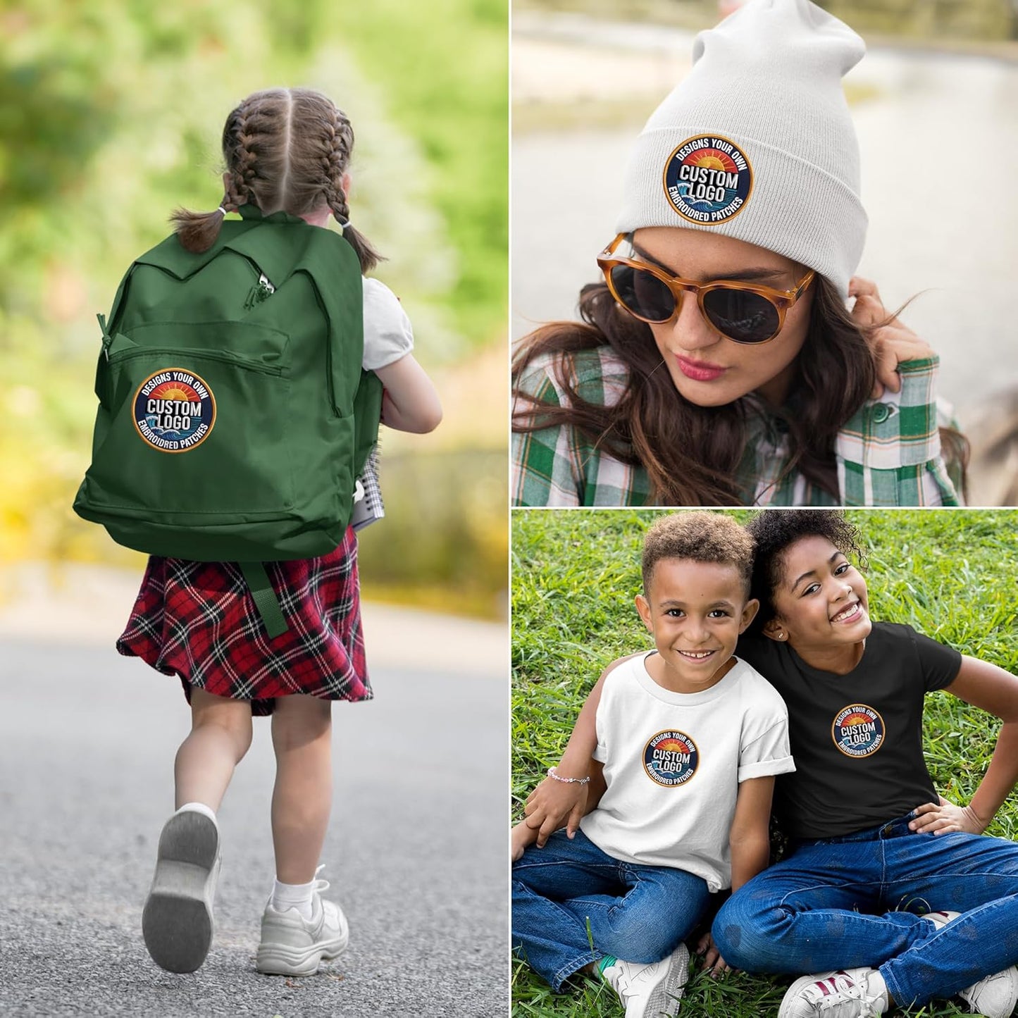 Custom Embroidered Logo Patches – Personalized Iron-On/Sew-On Hook & Loop, Any Shape for Backpacks, Jackets, School, Teams