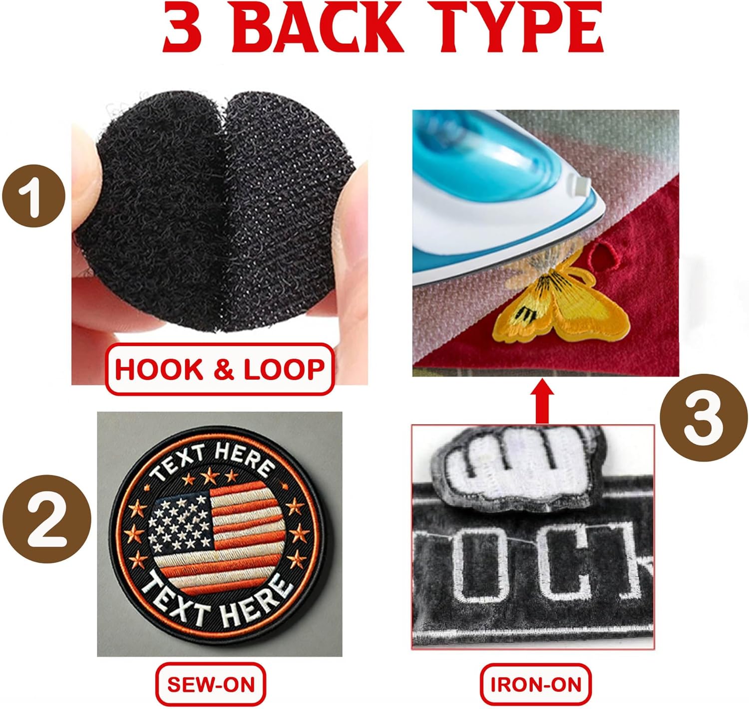 Custom Embroidered Logo Patches – Personalized Iron-On, Sew-On, or Hook & Loop for Apparel, Backpacks, Hats