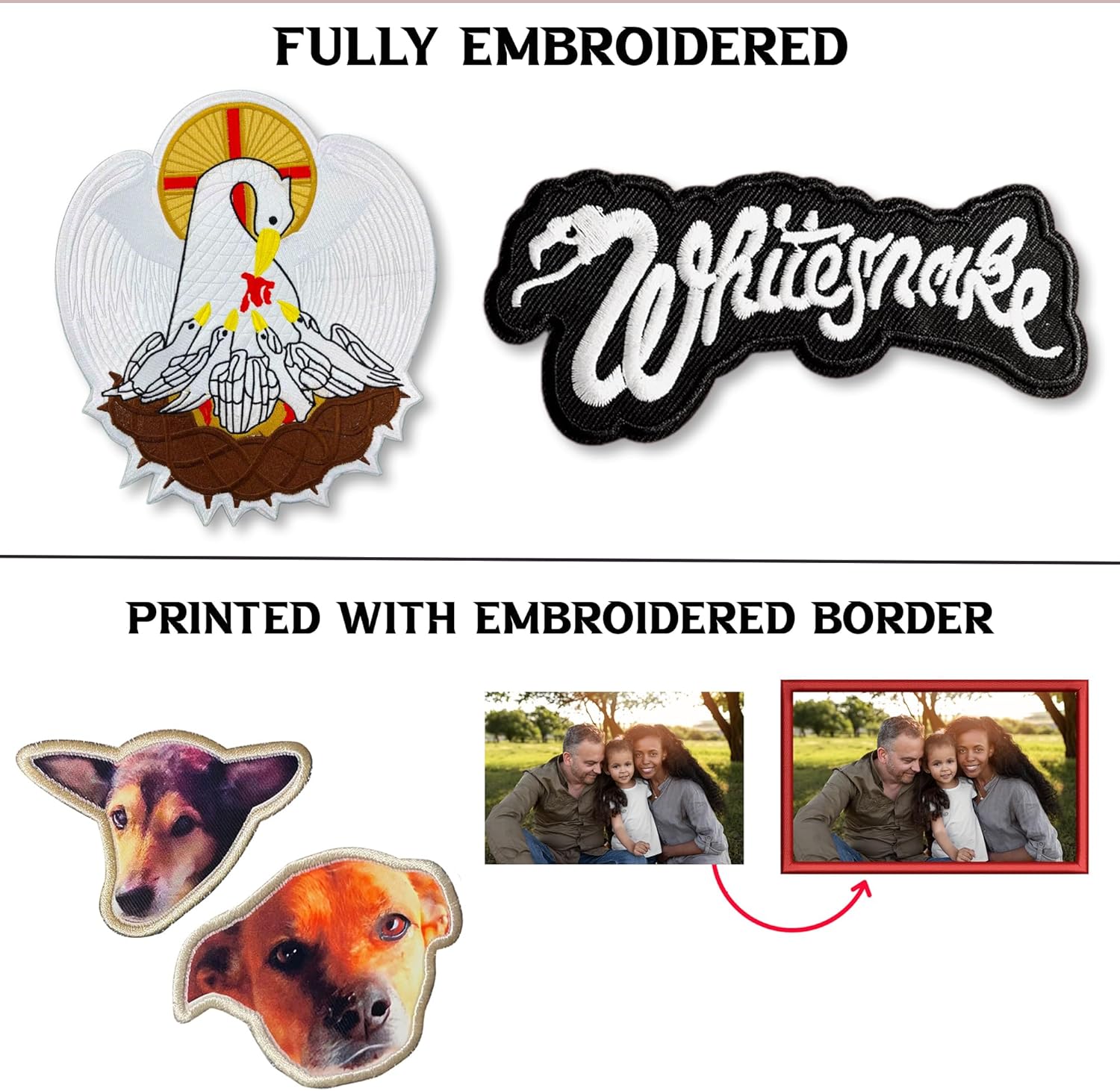 Custom Embroidered Logo Patches – Personalized Iron-On, Sew-On, or Hook & Loop for Apparel, Backpacks, Hats