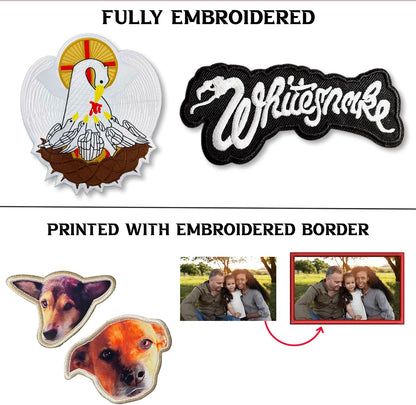 Custom Embroidered Logo Patches – Personalized Iron-On, Sew-On, or Hook & Loop for Apparel, Backpacks, Hats