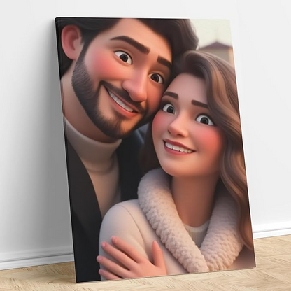 Custom Cartoon Portrait Poster, Custom Couple Portrait Wall Art Print, Portraits from Photo, Personalized Gift for Her, Him, Wife, Husband, Gifts Valentine Birthday Wedding Christmas for Men Women