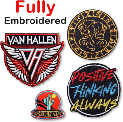 Customized Embroidered Logo & Image Patches – Iron-On/Sew-On Hook & Loop, Personalized Name & Text Patch