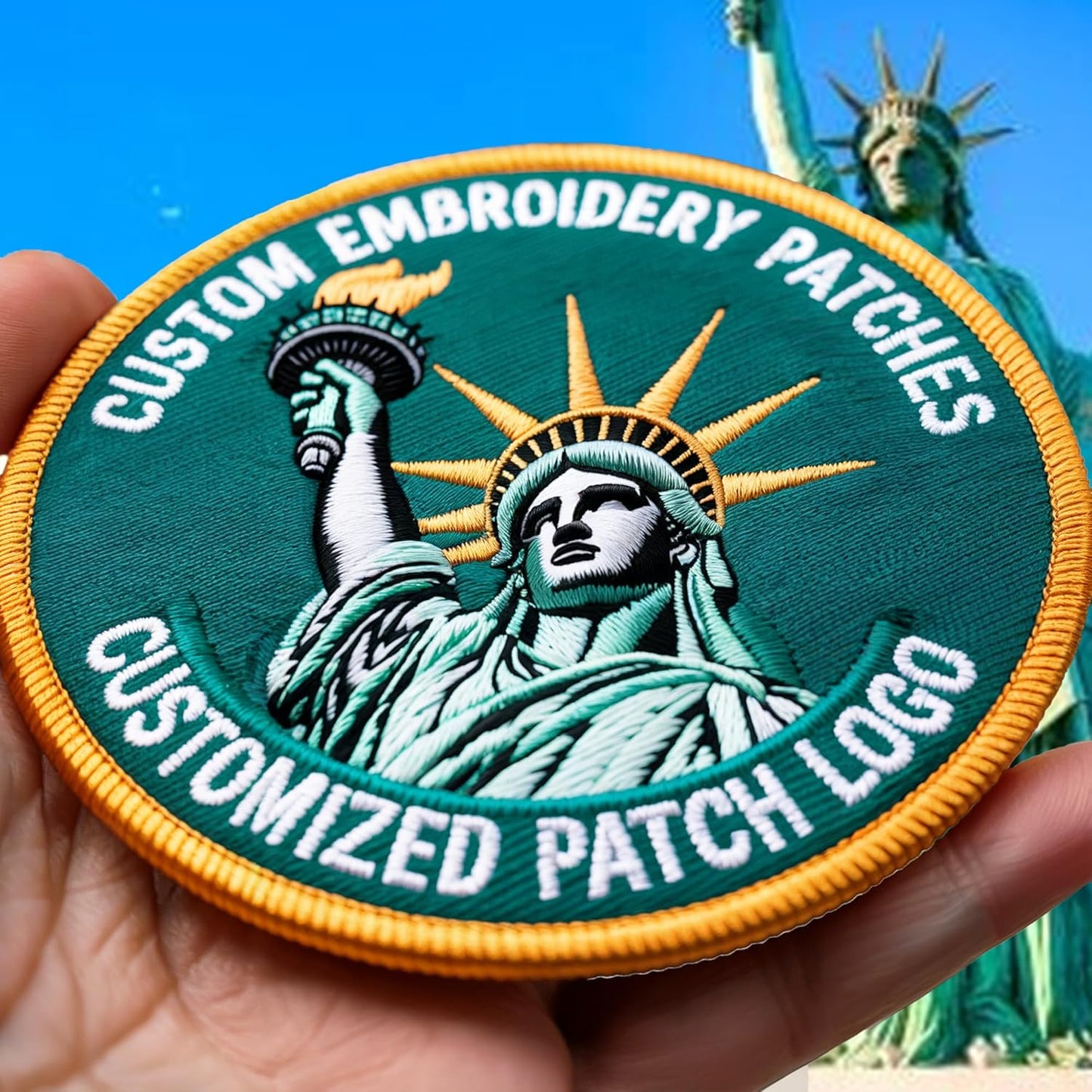 Customized Personalized Embroidered Logo Patches – Iron-On/Sew-On Hook & Loop, Any Shape