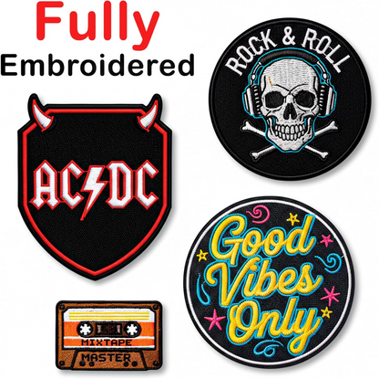 Custom Embroidered Patches – Personalized Logo Patch – Iron-On, Sew-On, Hook & Loop for Clothing, Backpacks, Jackets, Hats
